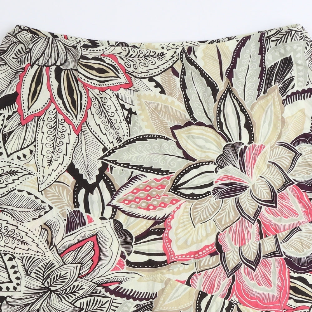 Marks and Spencer Womens Multicoloured Geometric Viscose A-Line Skirt Size 18