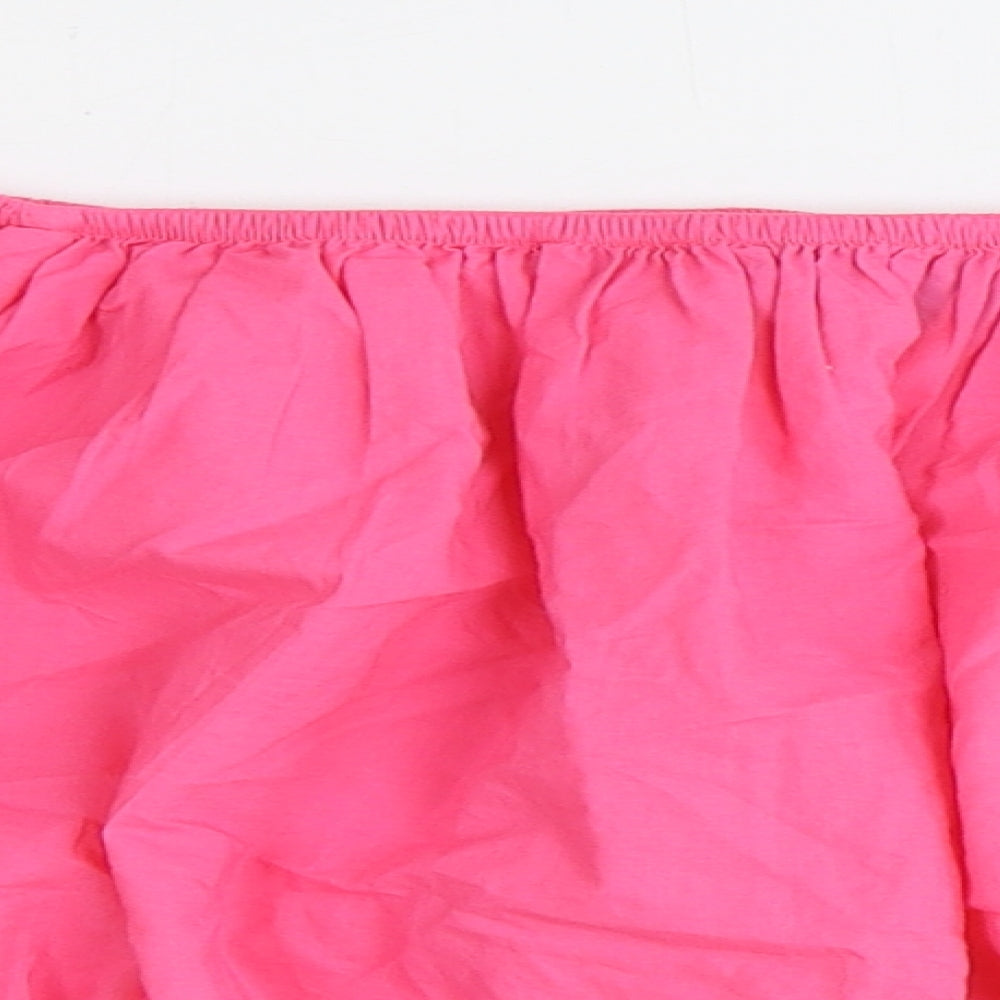 Marks and Spencer Womens Pink 100% Cotton Cropped Blouse Size 16 Off the Shoulder