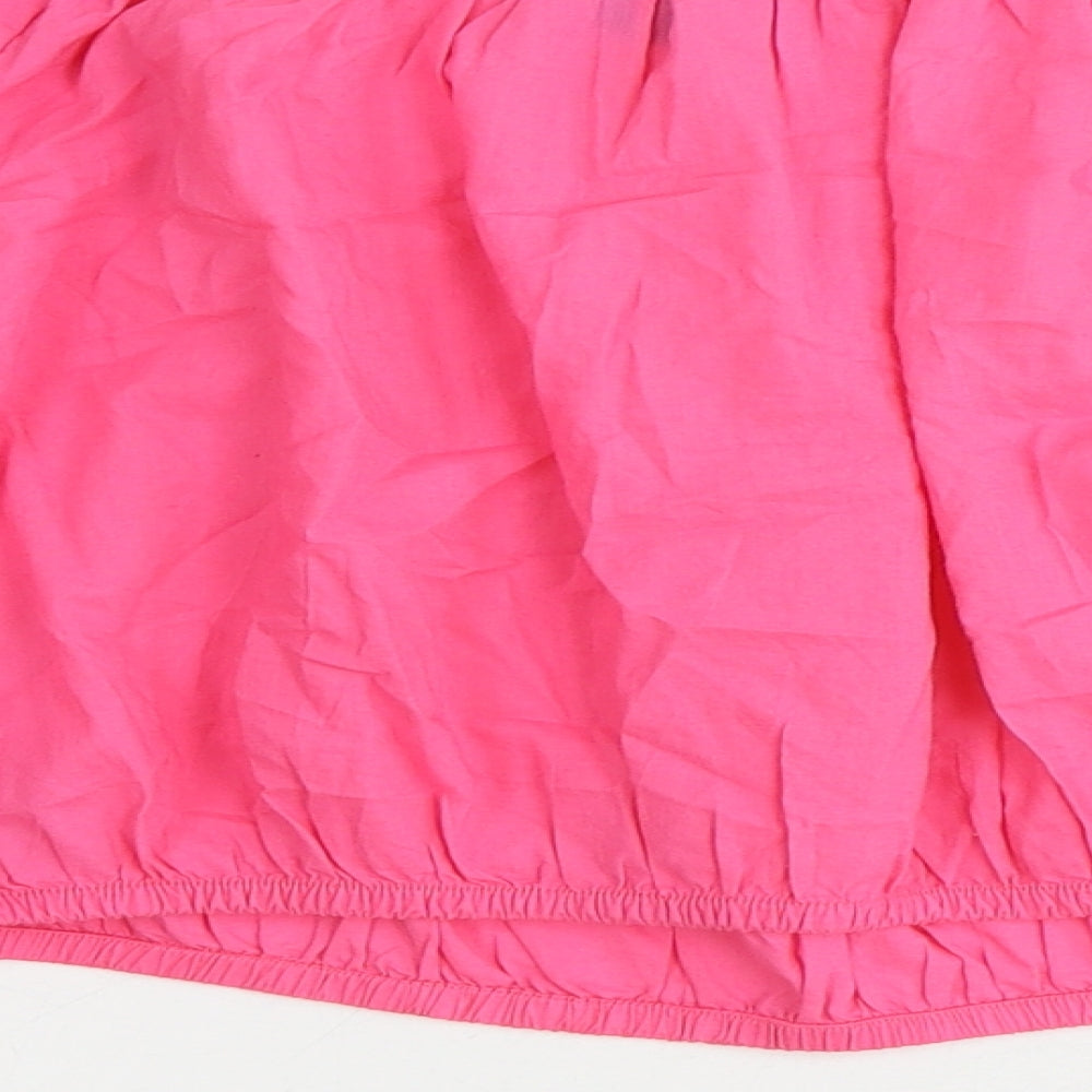 Marks and Spencer Womens Pink 100% Cotton Cropped Blouse Size 16 Off the Shoulder