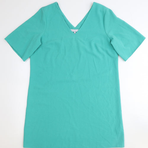 Red Herring Womens Green Polyester Shift Size 16 V-Neck Pullover