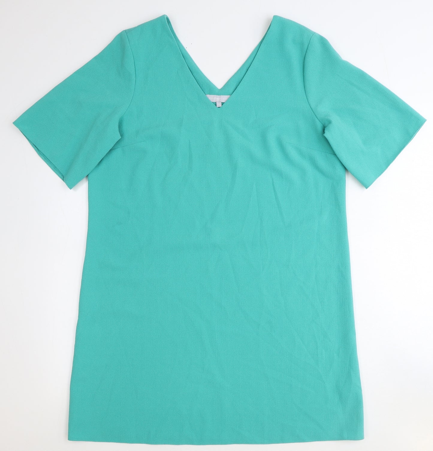 Red Herring Womens Green Polyester Shift Size 16 V-Neck Pullover