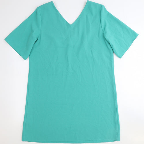 Red Herring Womens Green Polyester Shift Size 16 V-Neck Pullover