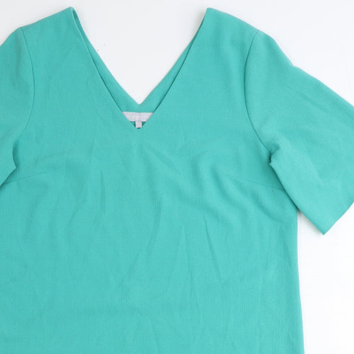 Red Herring Womens Green Polyester Shift Size 16 V-Neck Pullover