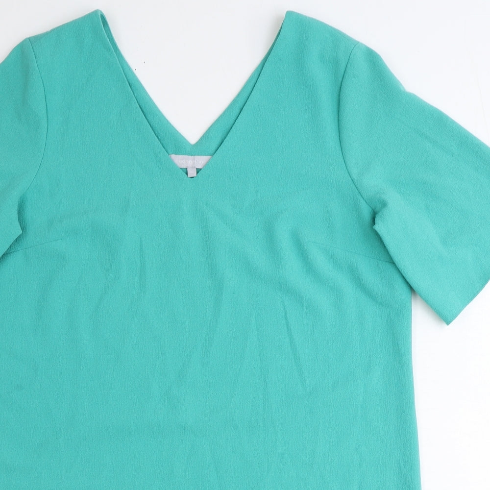 Red Herring Womens Green Polyester Shift Size 16 V-Neck Pullover