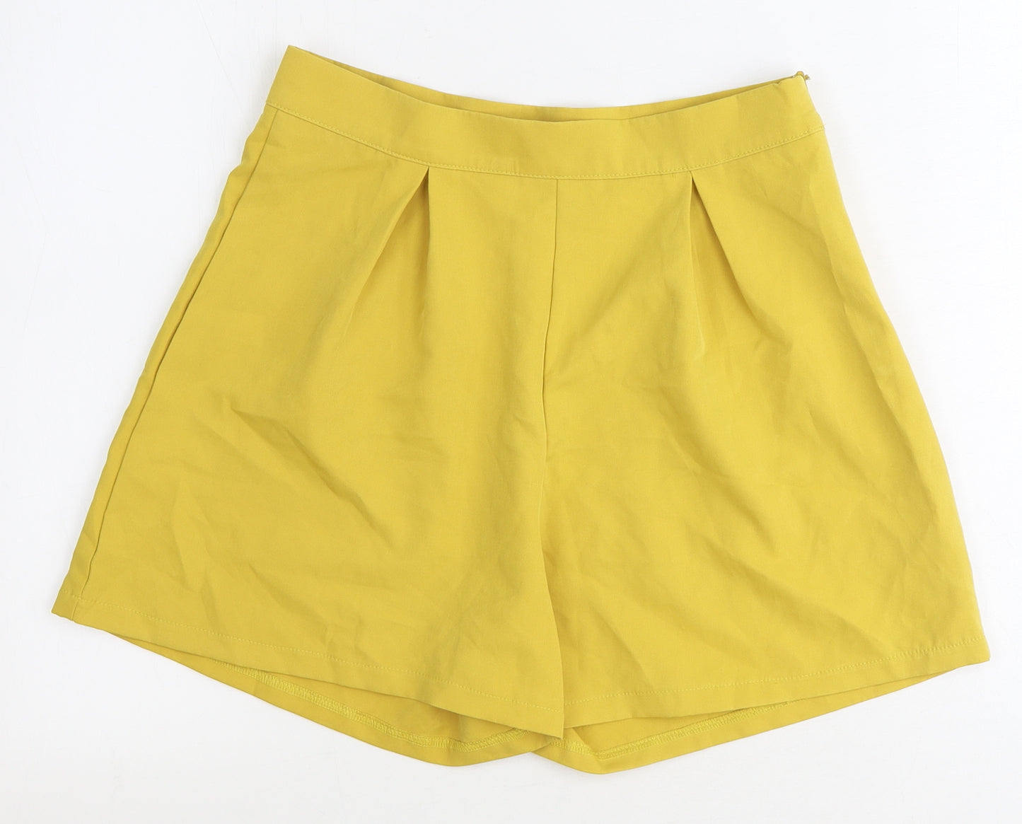 I SAW IT FIRST Womens Yellow 100% Polyester Culotte Shorts Size 12 Regular Zip
