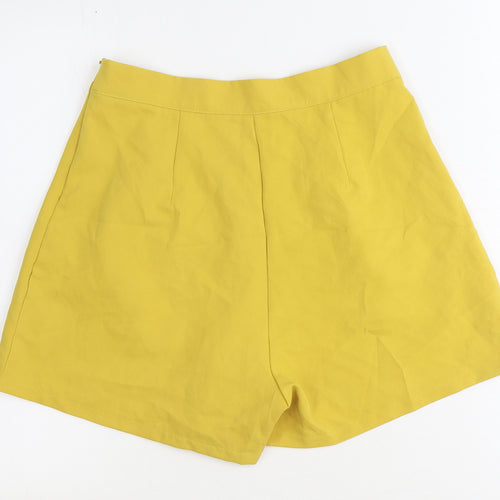 I SAW IT FIRST Womens Yellow 100% Polyester Culotte Shorts Size 12 Regular Zip
