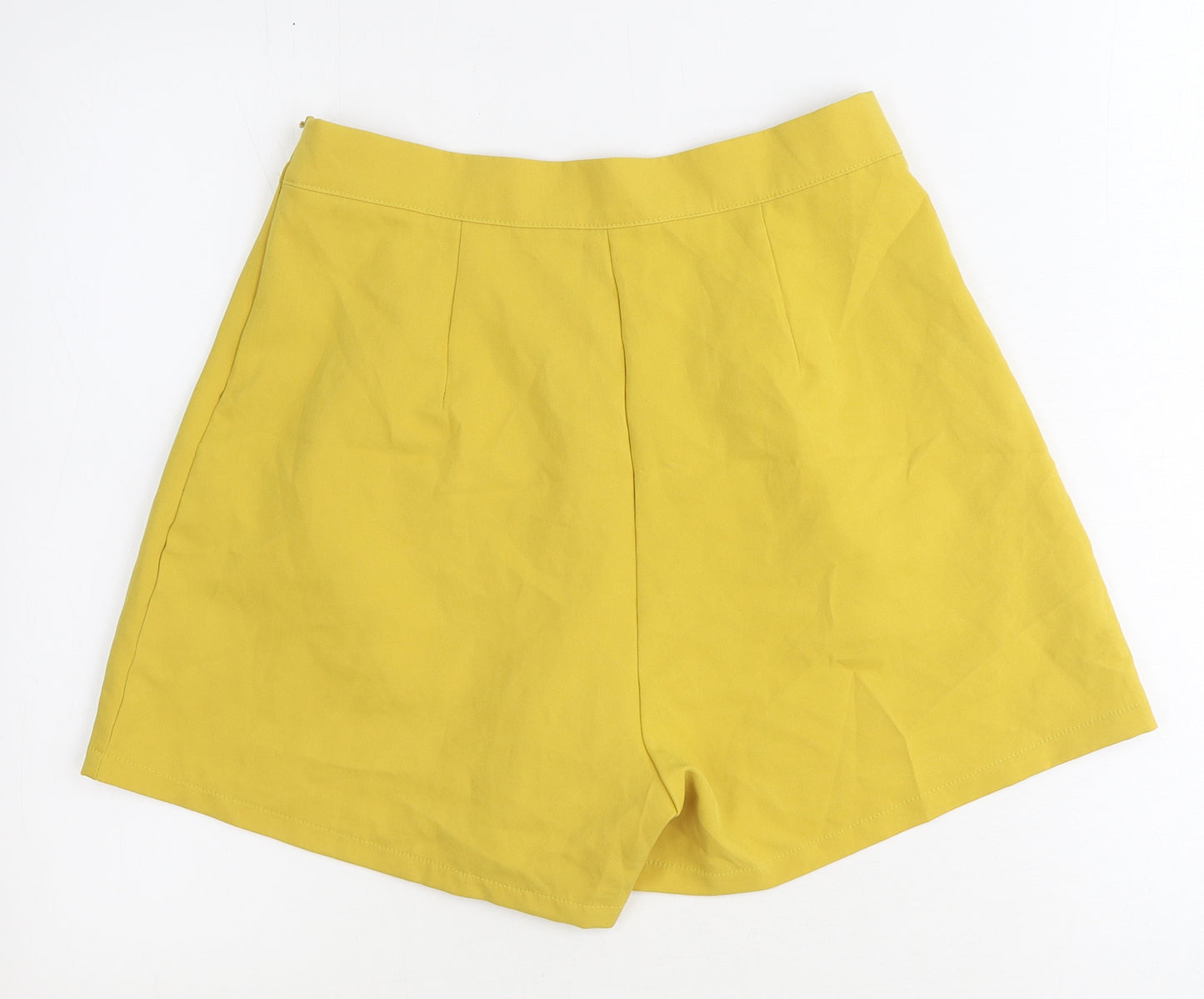 I SAW IT FIRST Womens Yellow 100% Polyester Culotte Shorts Size 12 Regular Zip