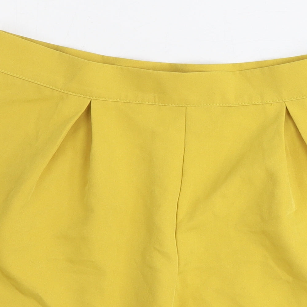 I SAW IT FIRST Womens Yellow 100% Polyester Culotte Shorts Size 12 Regular Zip