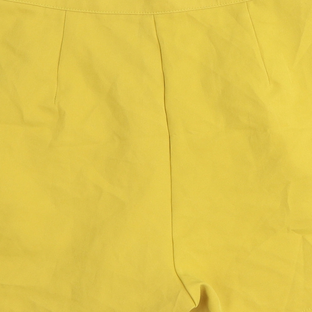 I SAW IT FIRST Womens Yellow 100% Polyester Culotte Shorts Size 12 Regular Zip