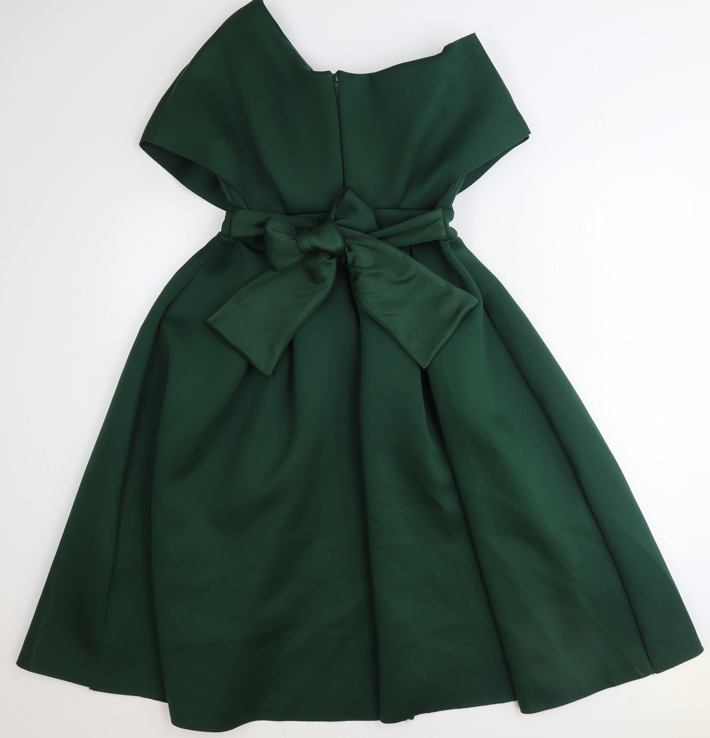 ASOS Womens Green Polyester Fit & Flare Size 12 V-Neck Zip