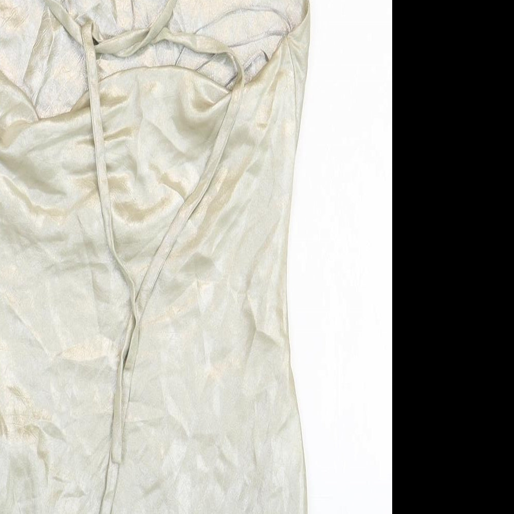 Zara Womens Silver Polyester Mini Size 6 Square Neck