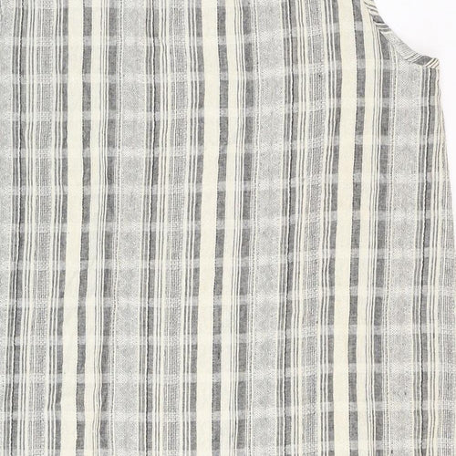 Elisssa Womens Beige Plaid Cotton Shift Size XL Boat Neck