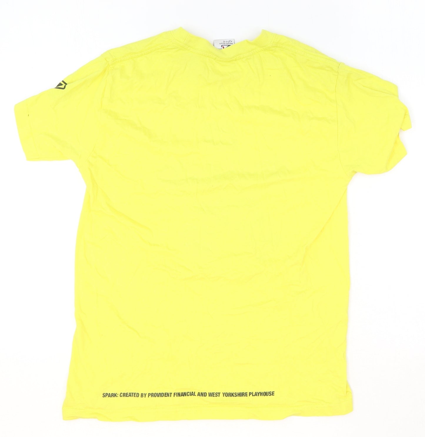 JERZEES Boys Yellow Cotton Basic T-Shirt Size 11-12 Years Round Neck