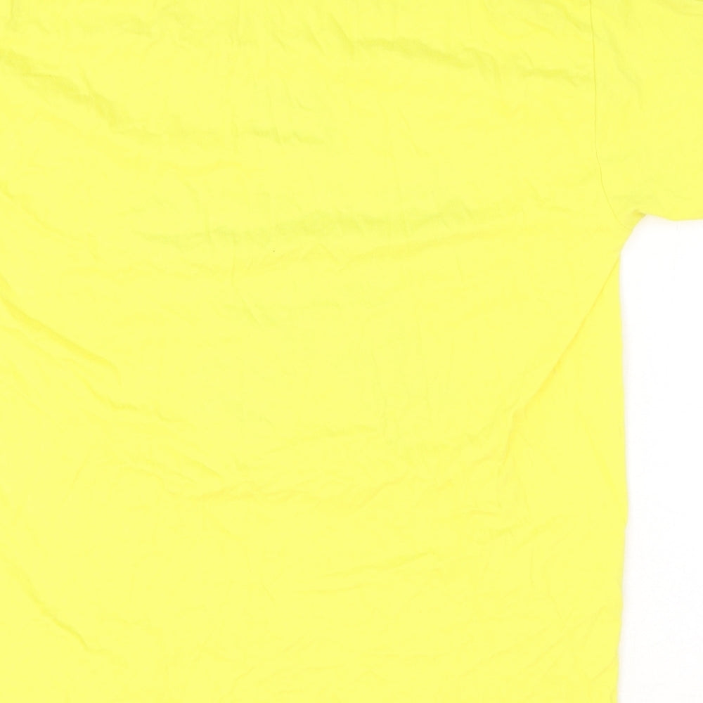 JERZEES Boys Yellow Cotton Basic T-Shirt Size 11-12 Years Round Neck