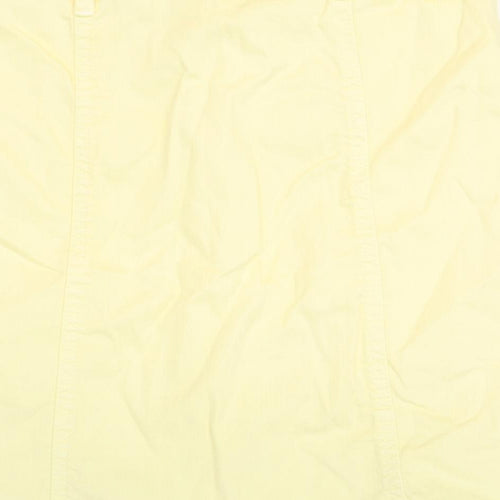Mango Womens Yellow Cotton A-Line Skirt Size 4 Button