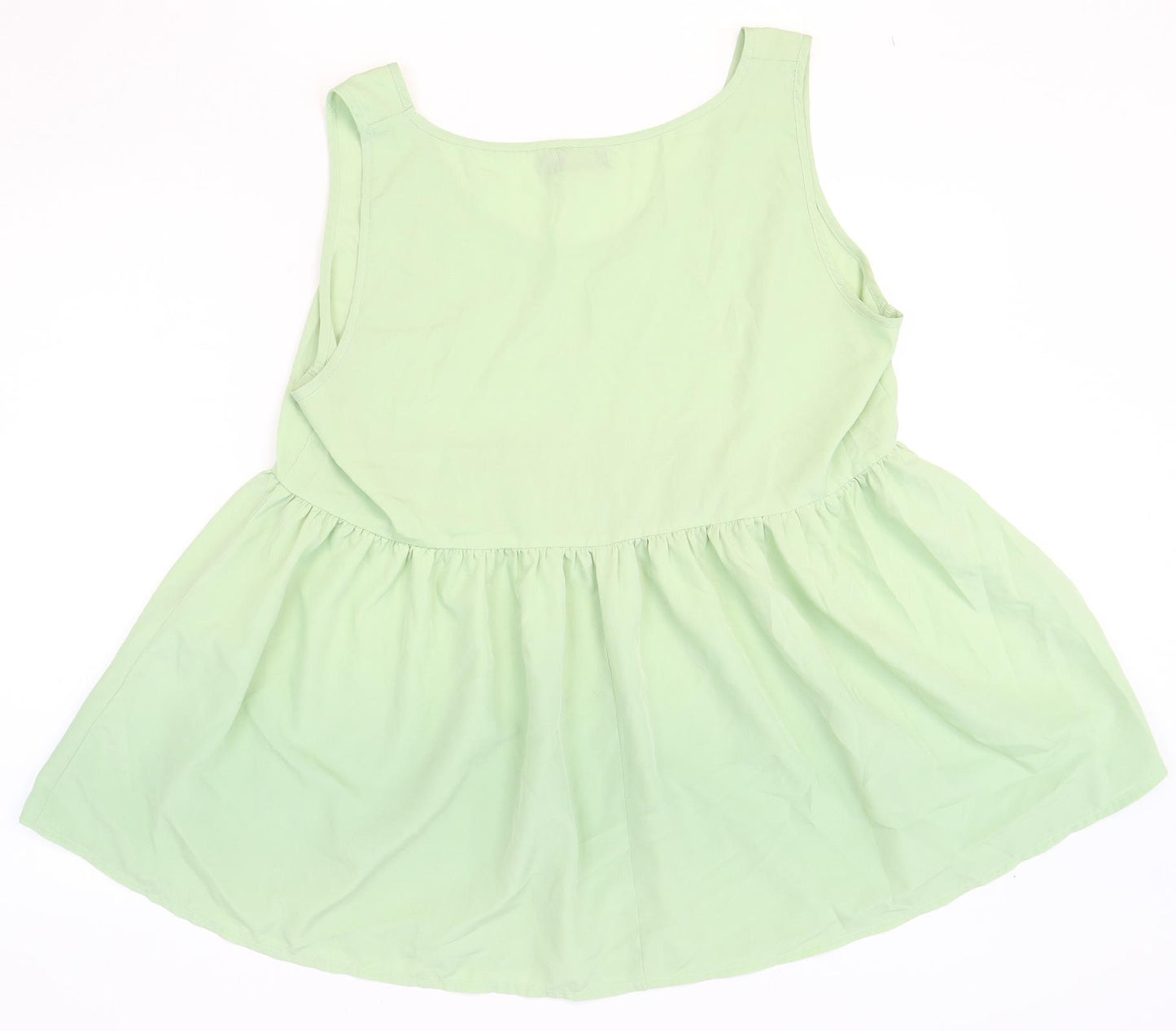 Boohoo Womens Green Polyester Skater Dress Size 14 Scoop Neck Pullover