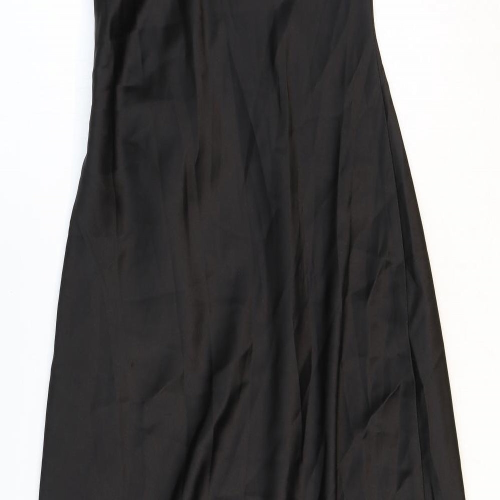 Zara Womens Black Polyester A-Line Size S Square Neck