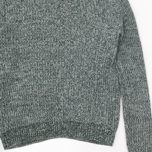 H&M Womens Green Round Neck Acrylic Pullover Jumper Size S
