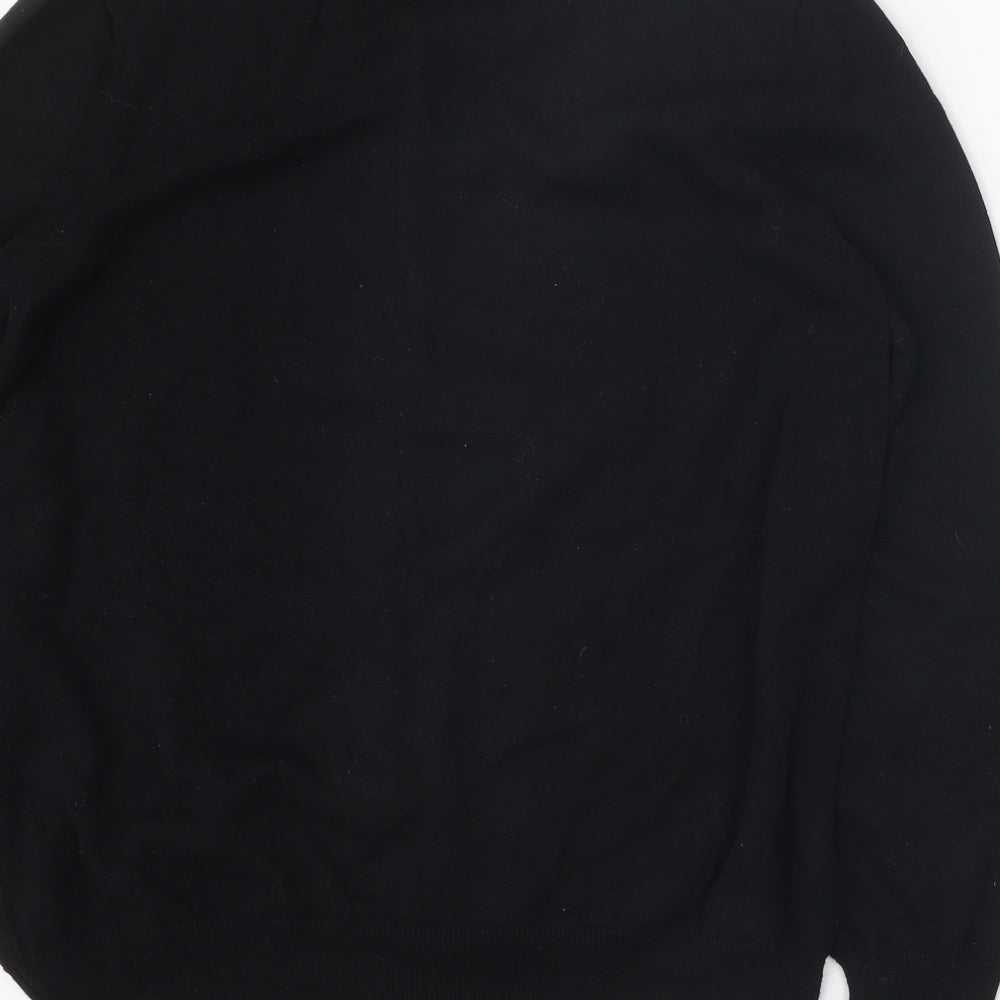 Classics Womens Black Round Neck 100% Cotton Cardigan Jumper Size 16