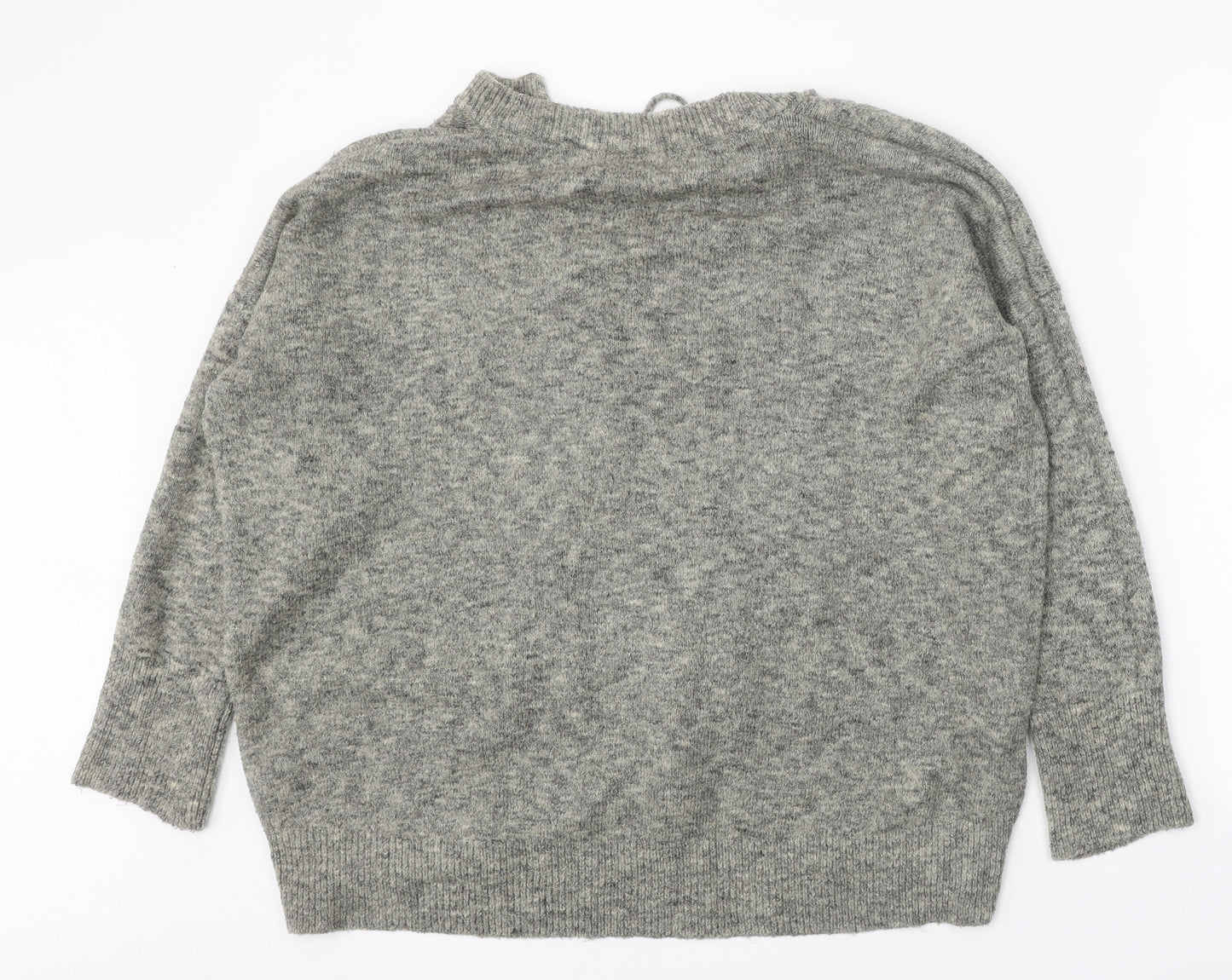 Atmosphere Womens Grey V-Neck Acrylic Pullover Jumper Size M