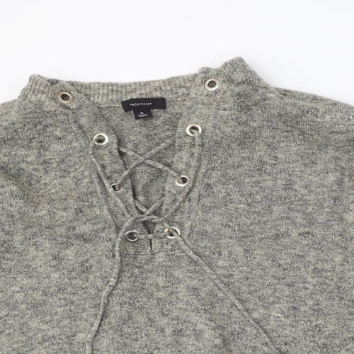 Atmosphere Womens Grey V-Neck Acrylic Pullover Jumper Size M