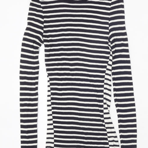 French Connection Womens Multicoloured Scoop Neck Striped Viscose Pullover Jumper Size L