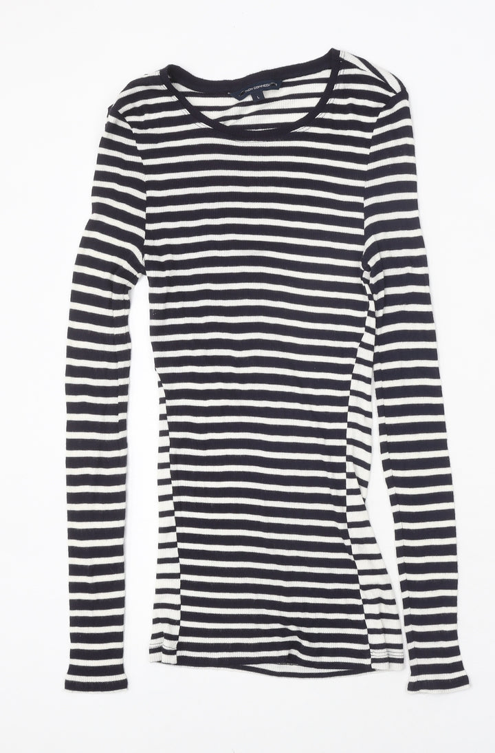 French Connection Womens Multicoloured Scoop Neck Striped Viscose Pullover Jumper Size L