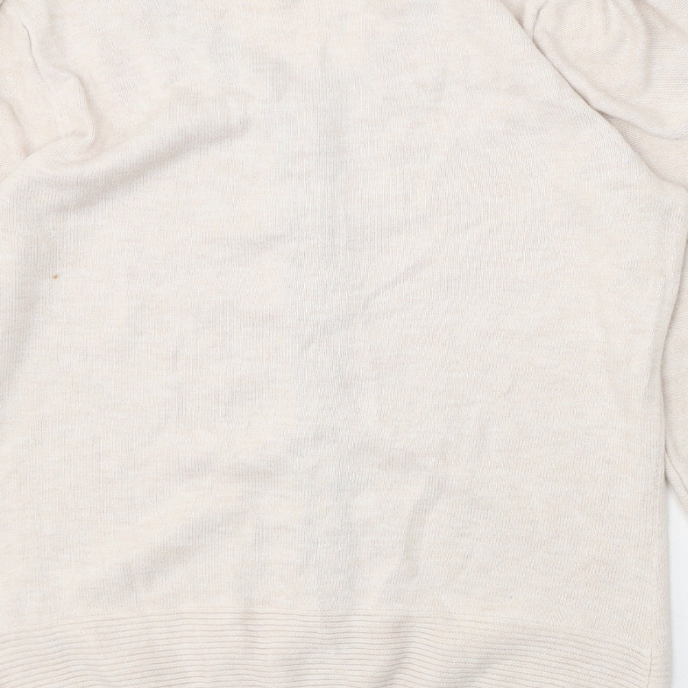 Jasper Conran Womens Beige Scoop Neck Viscose Cardigan Jumper Size 10