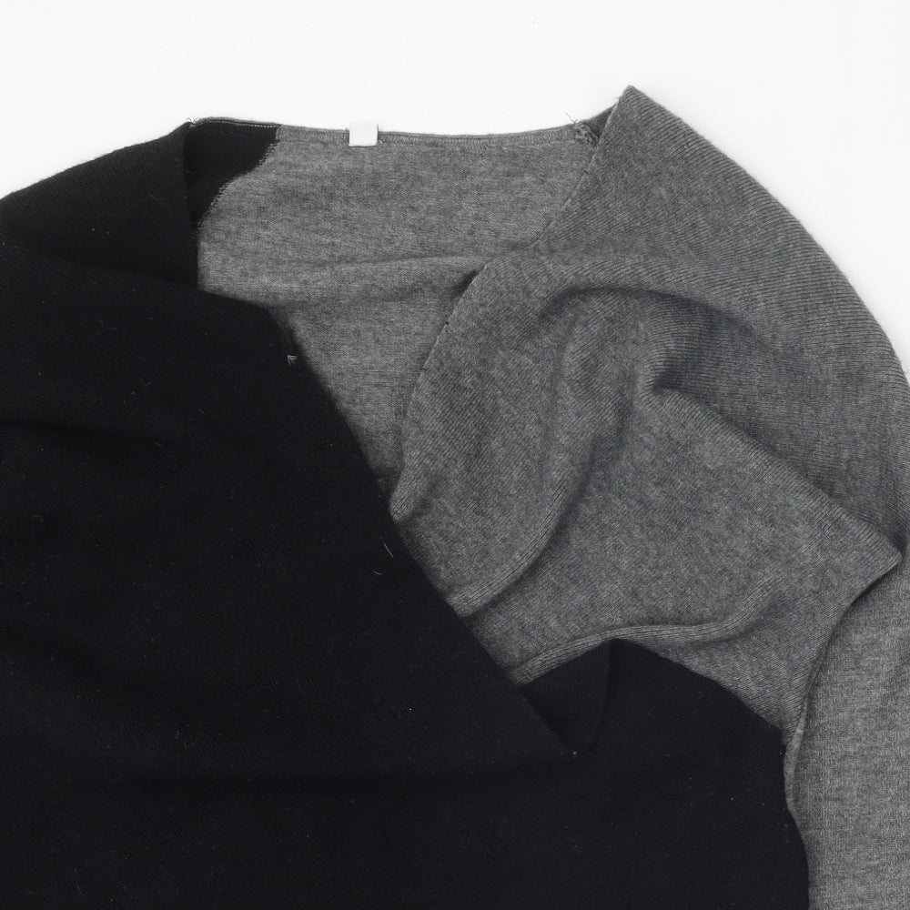 Preworn Womens Grey V-Neck Polyester Pullover Jumper Size XL