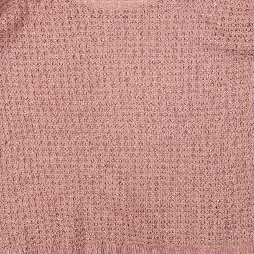 George Womens Pink Scoop Neck Acrylic Pullover Jumper Size 14