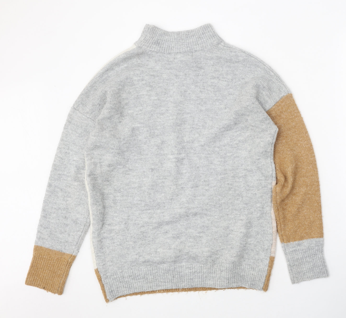 Primark Womens Multicoloured Mock Neck Acrylic Pullover Jumper Size XS - Colourblock