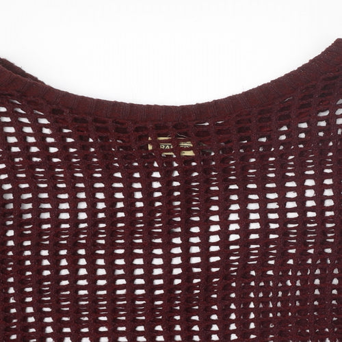 Crafted Womens Red Round Neck Acrylic Pullover Jumper Size 8