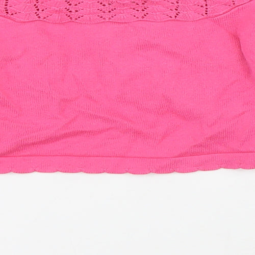 TU Girls Pink 100% Cotton Cardigan Jumper Size 18-24 Months Button - Cropped