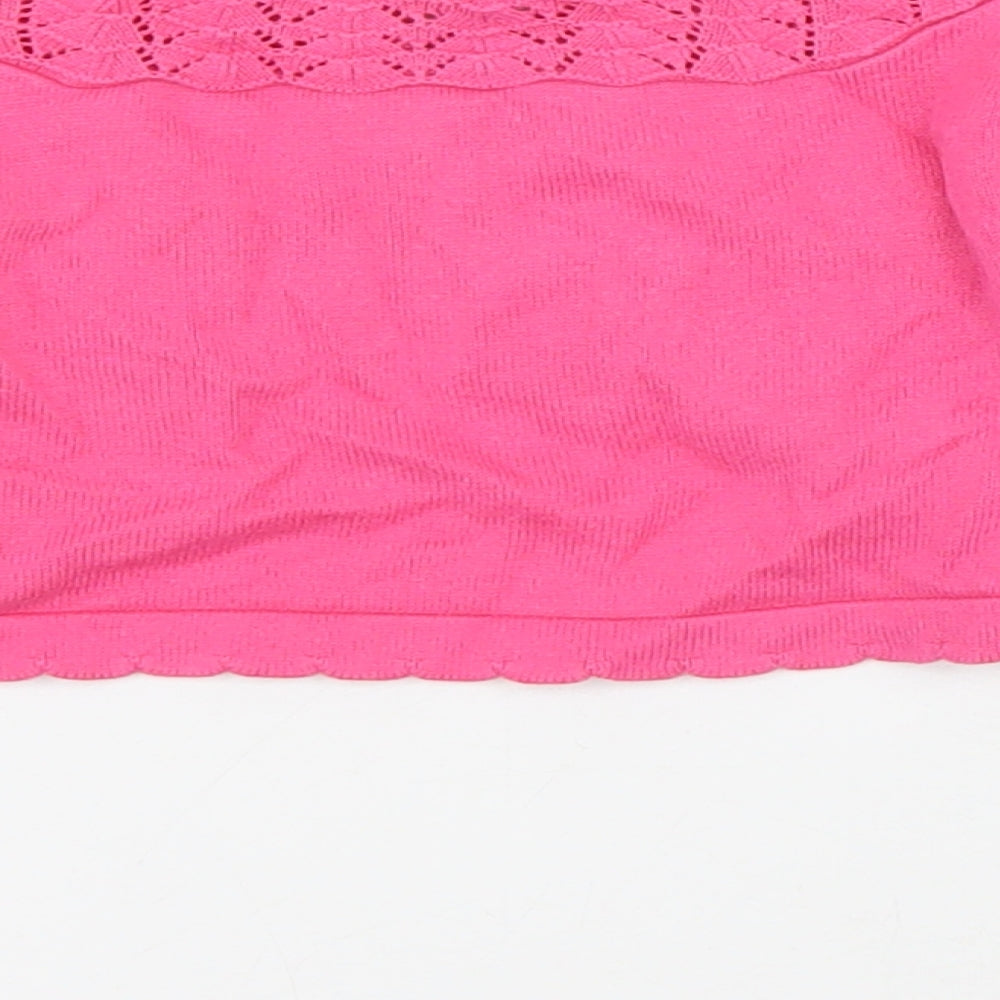 TU Girls Pink 100% Cotton Cardigan Jumper Size 18-24 Months Button - Cropped