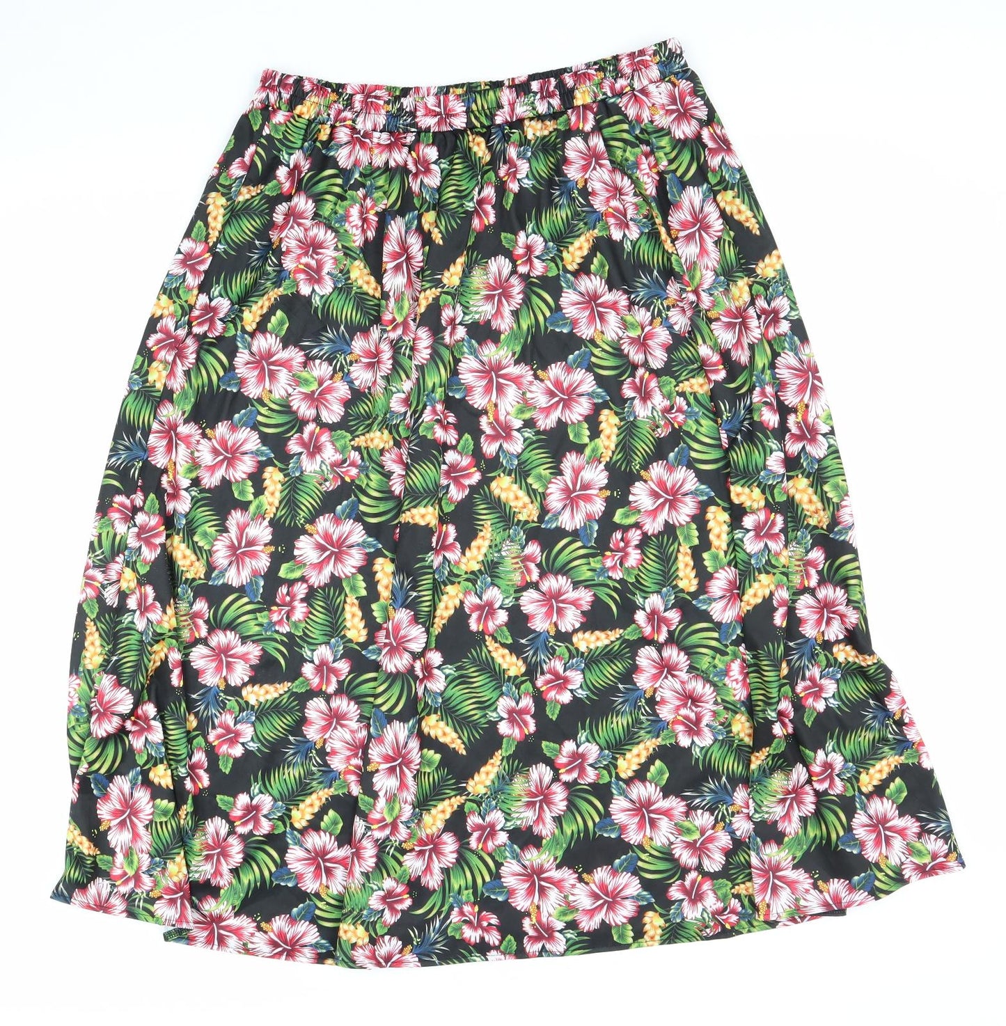 Preworn Womens Multicoloured Floral Polyester Flare Skirt Size 12