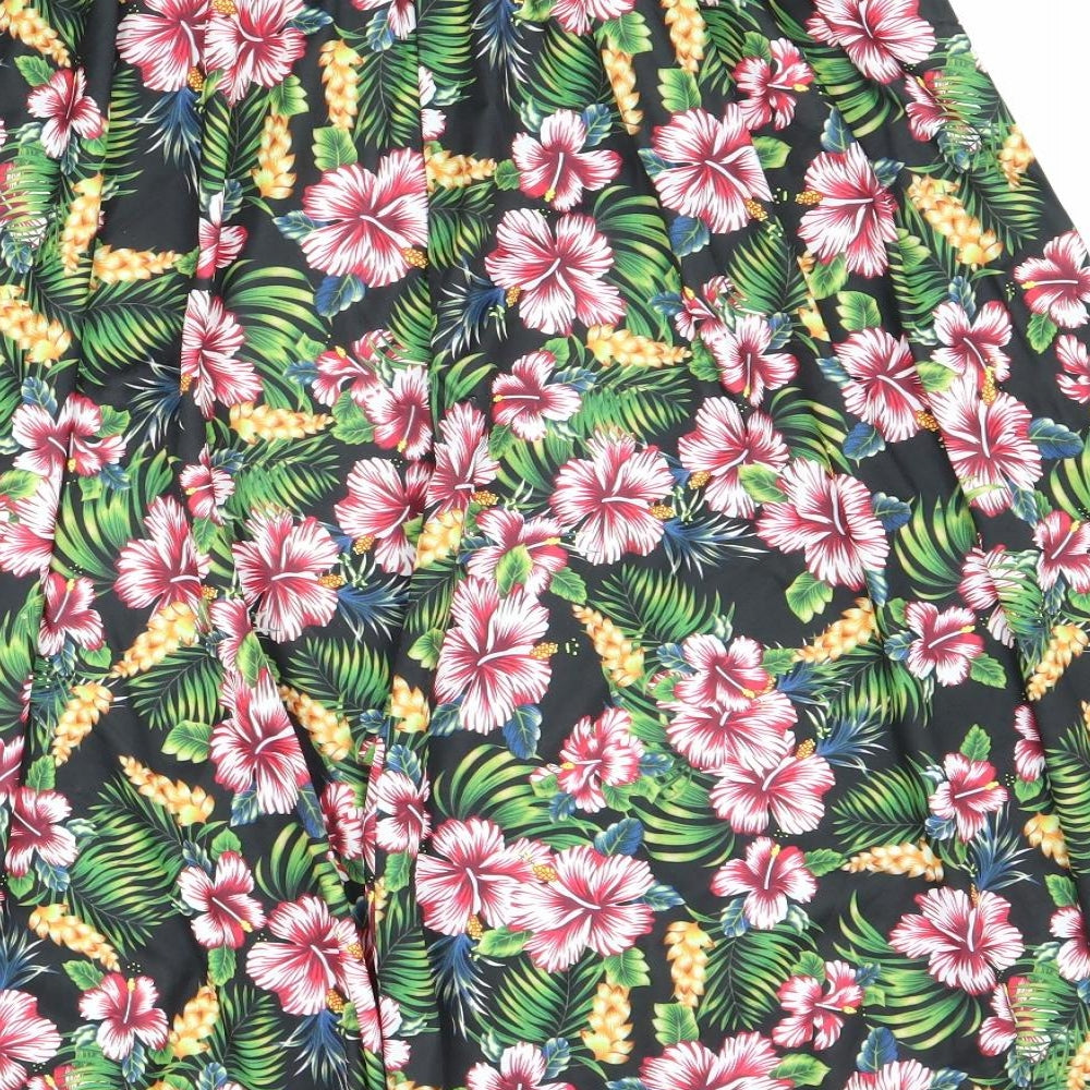 Preworn Womens Multicoloured Floral Polyester Flare Skirt Size 12