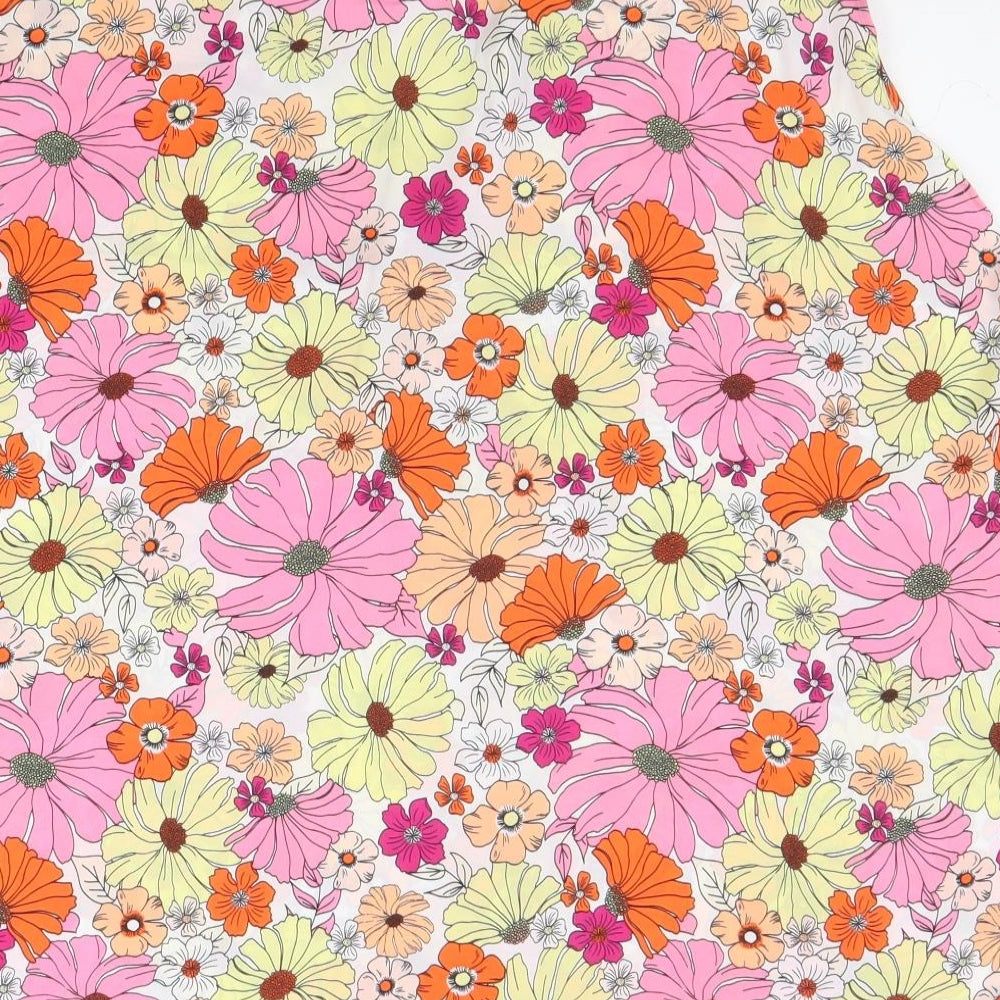 Marks and Spencer Womens Multicoloured Floral Polyester Basic Tank Size 22 V-Neck