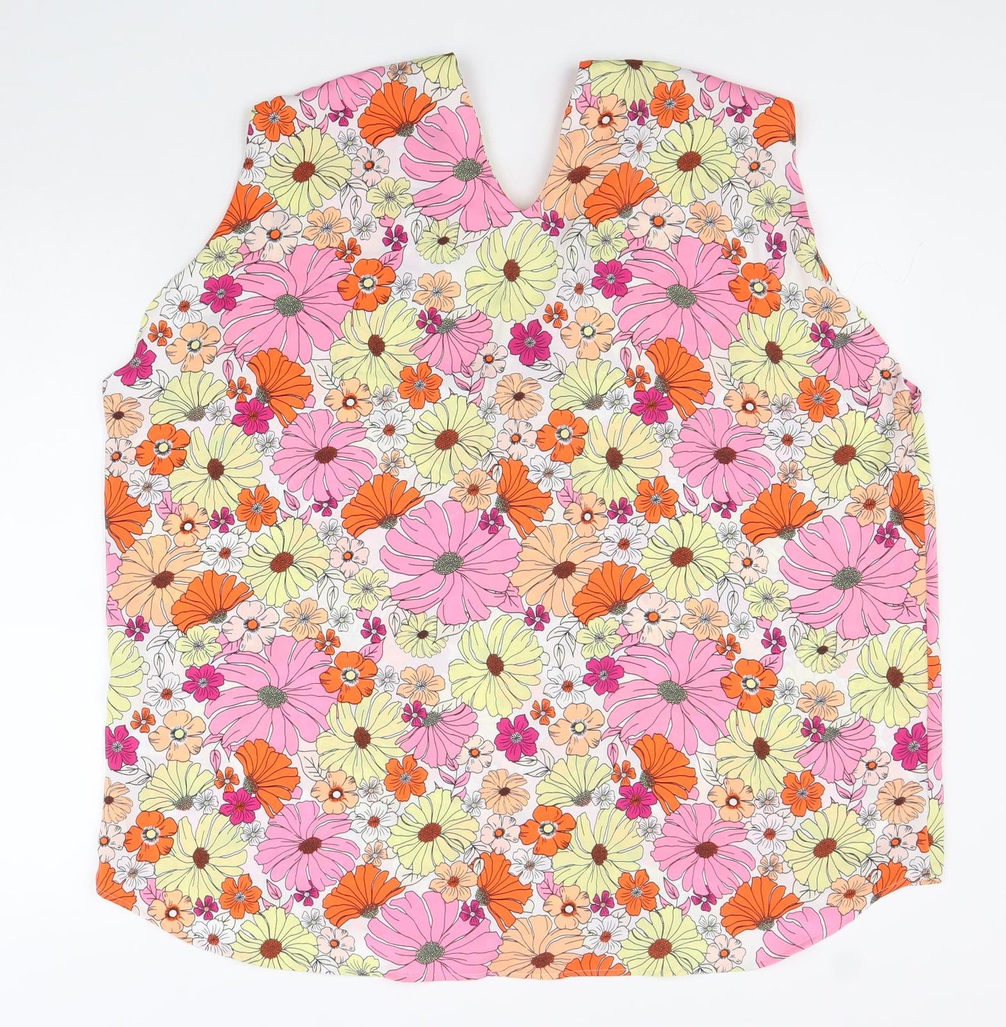 Marks and Spencer Womens Multicoloured Floral Polyester Basic Tank Size 22 V-Neck - Flower print