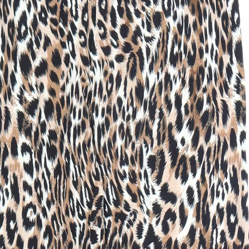 Marks and Spencer Womens Brown Animal Print Viscose Jogger Leggings Size 12