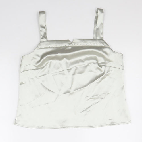 Roman Originals Womens Silver Polyester Basic Tank Size 14 Square Neck