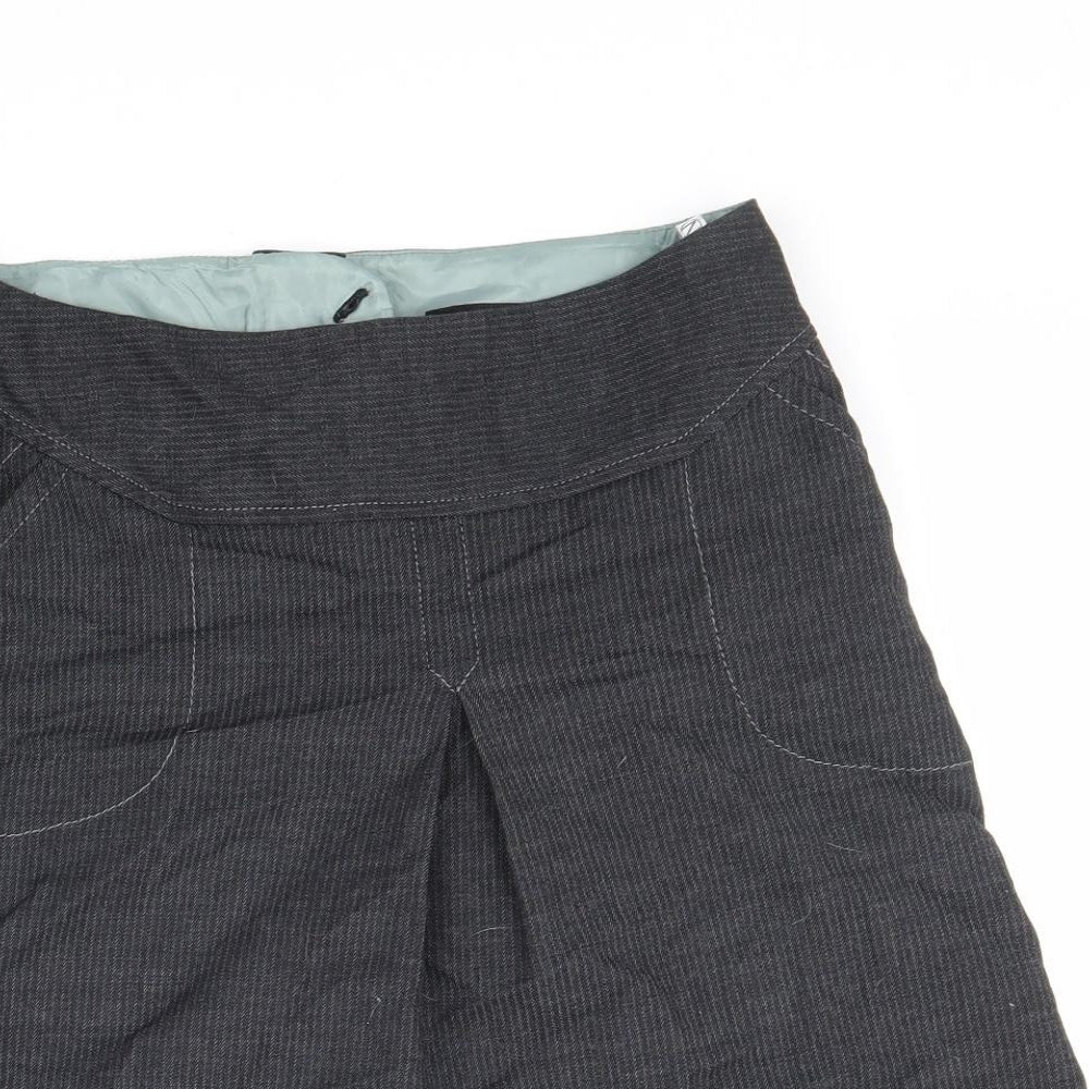 NEXT Womens Grey Cotton A-Line Skirt Size 8 Zip