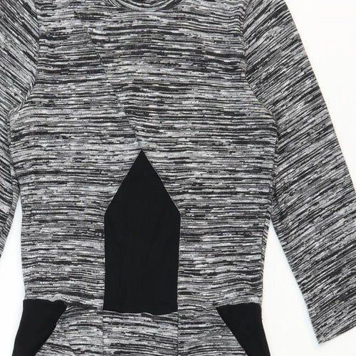 French Connection Womens Grey Polyester Pencil Dress Size 10 Boat Neck Zip
