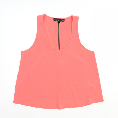 Topshop Womens Pink Polyester Basic Tank Size 10 Scoop Neck