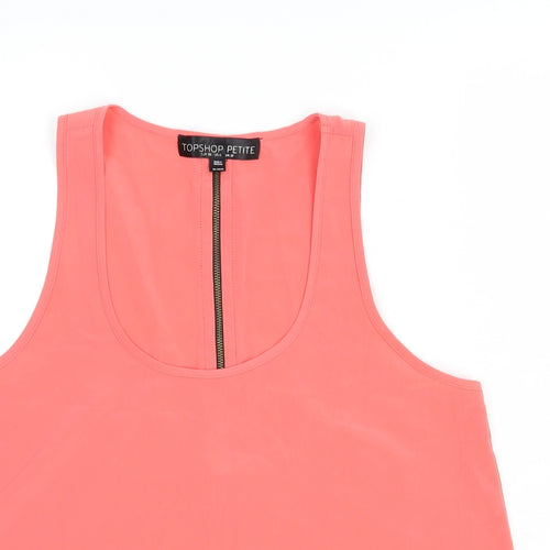 Topshop Womens Pink Polyester Basic Tank Size 10 Scoop Neck