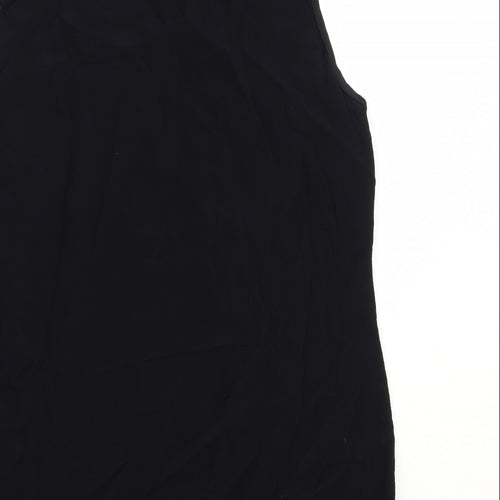 BHS Womens Black Viscose Basic Tank Size 16 Round Neck