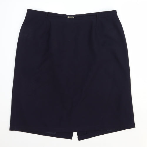 BM Womens Blue Polyester Mini Skirt Size 20 in