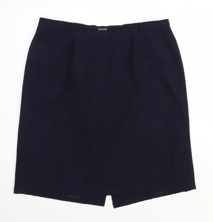 BM Womens Blue Polyester Mini Skirt Size 20 in