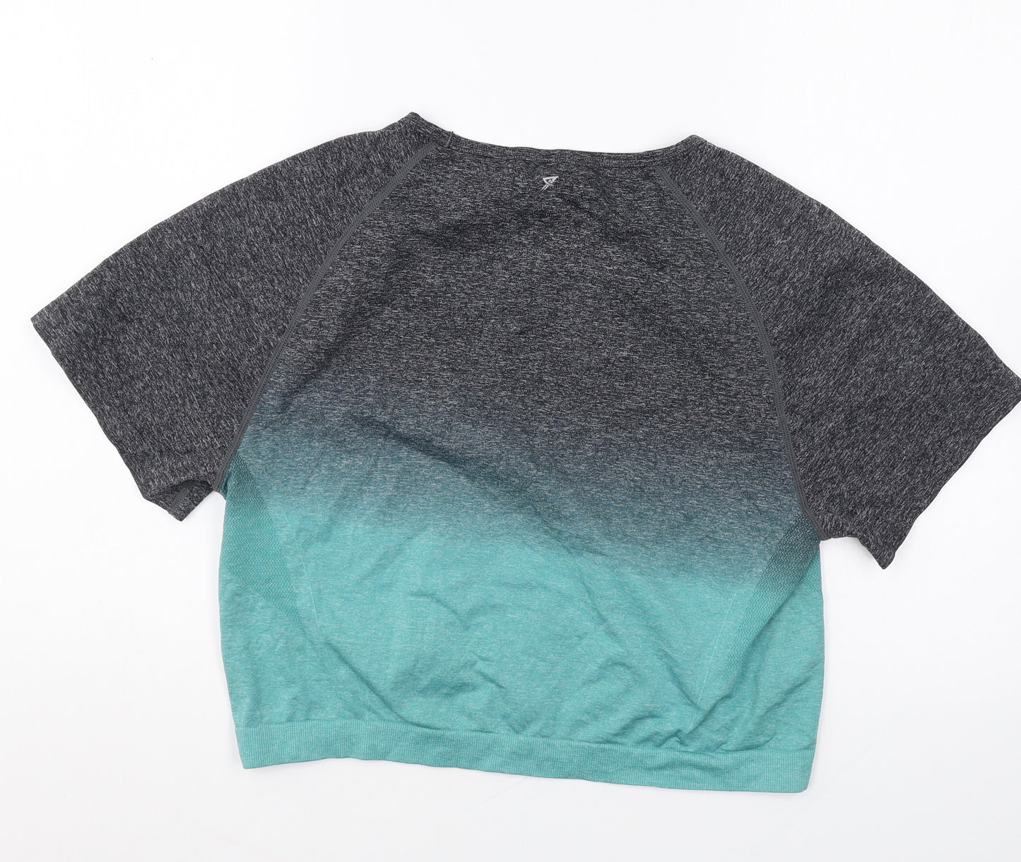 Primark Womens Grey Polyester Cropped T-Shirt Size 18 Scoop Neck Pullover