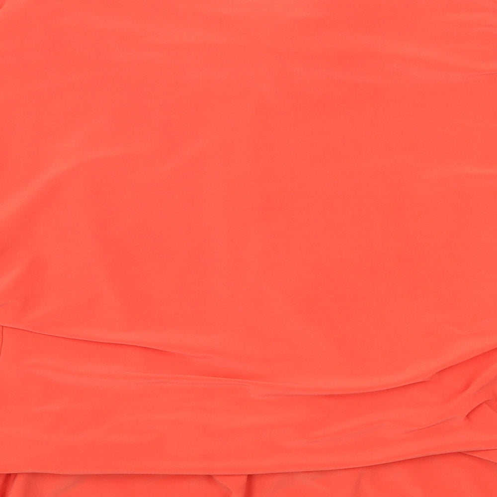 Joseph Ribkoff Womens Orange Polyester Basic Blouse Size 10 Round Neck