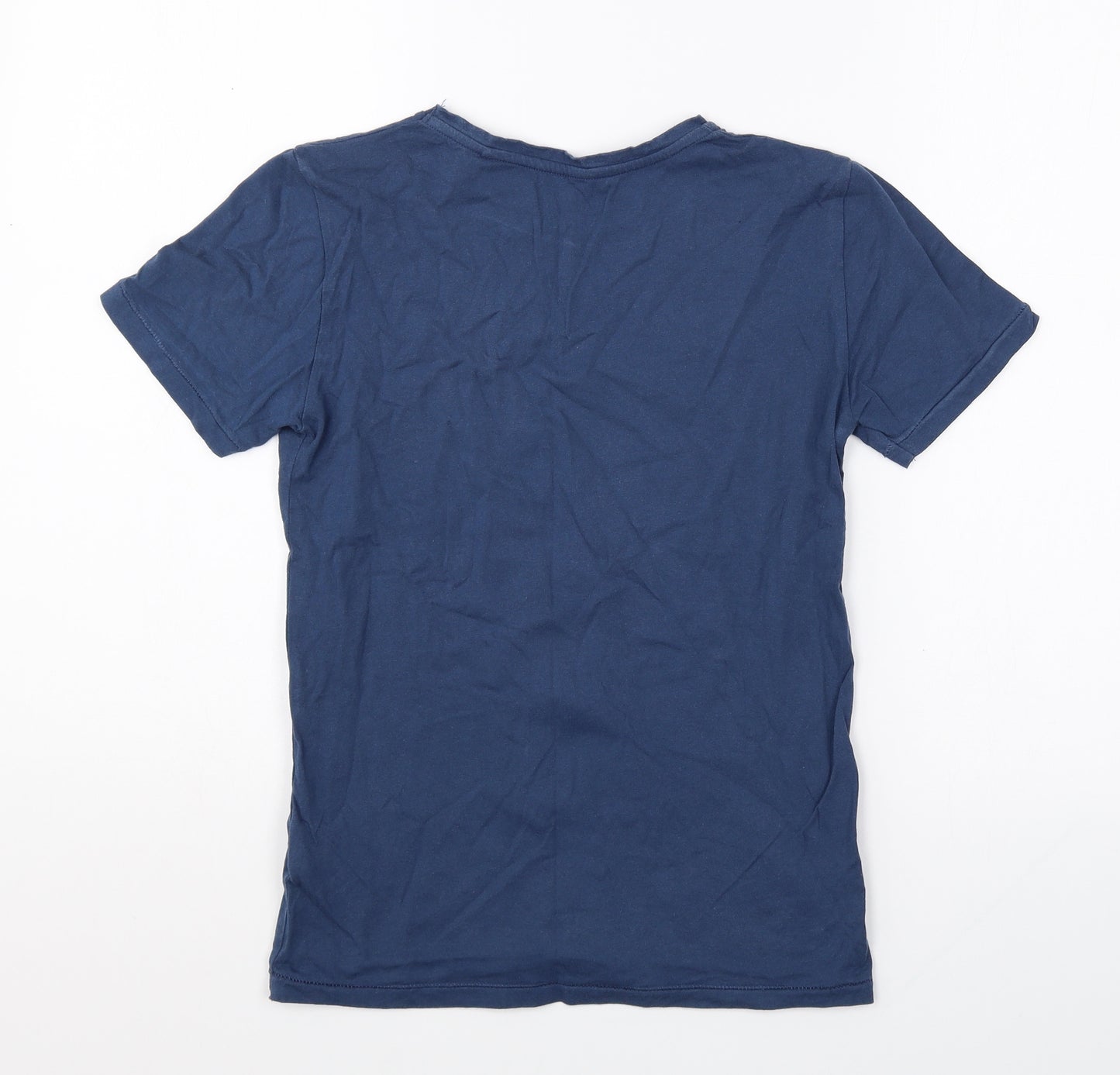 Zara Boys Boys Blue Cotton Basic T-Shirt Size 10 Years Round Neck